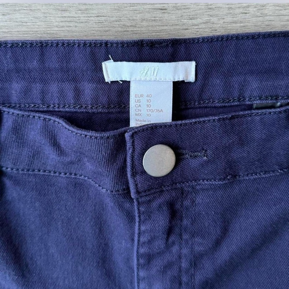 H&M Navy Blue Cotton Shorts Size 10 - Picture 4 of 5
